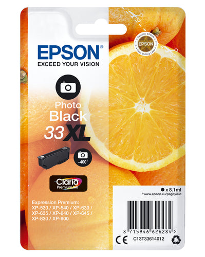 Epson Oranges Singlepack Photo Black 33XL Claria Premium Ink Epson Oranges Singlepack Photo Black 33XL Claria Premium Ink